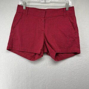 J.Crew Shorts Women's Sz 2 Red Striped Chino Low-Rise Flat Front Slash Pockets